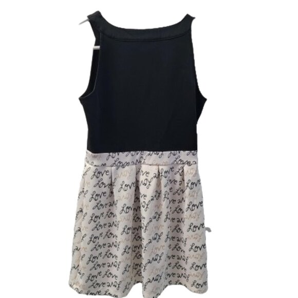 Epic Threads Black and Cream Love Print A-Line Dress Size Large - Picture 4 of 14